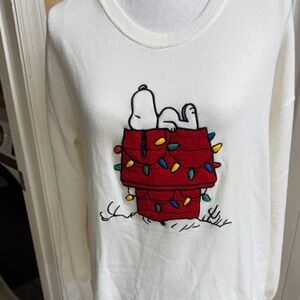 Ugly Christmas sweater Snoopy decorated Doghouse Christmas sweater Sz L NWT